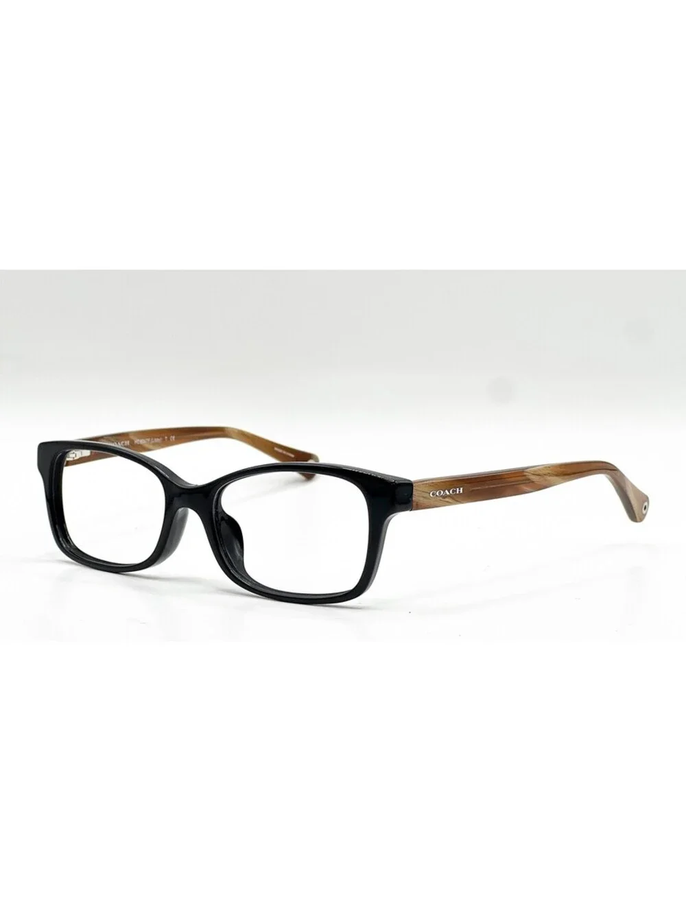 Coach HC 6047F 5193 Black/Light Brown Horn Authentic Eyeglass Frames 51-16